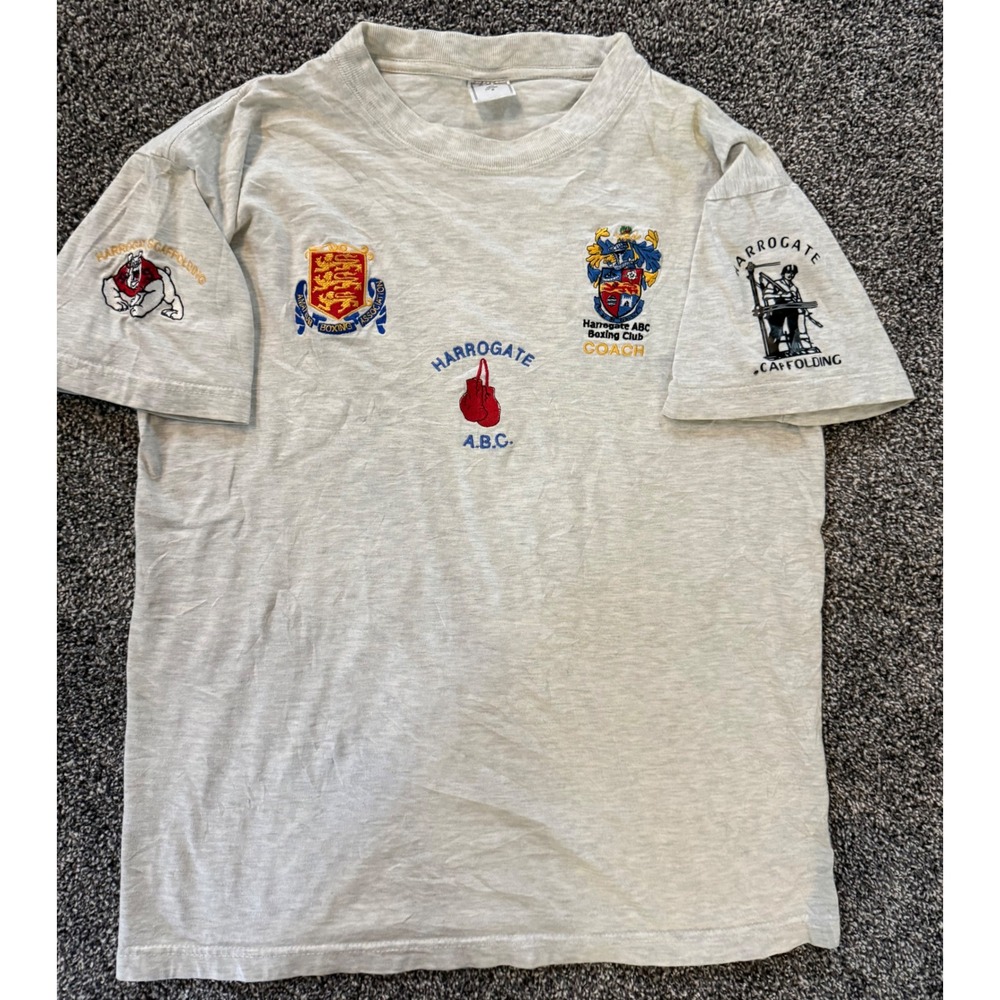 Harrogate ABC Boxing Club T-Shirt Mens M Gray Coach Amateur Boxing Assoc